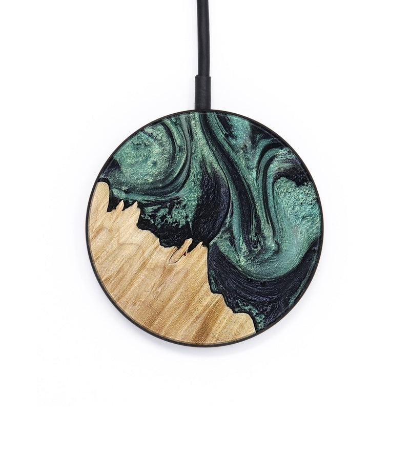Circle Wood Wireless Charger - Dee (Green, 799404)