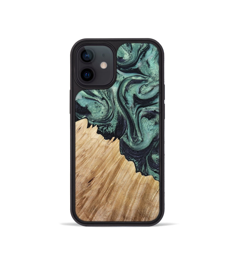 iPhone 12 mini Wood Phone Case - Dee (Green, 799404)