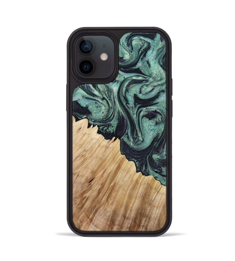 iPhone 12 Wood Phone Case - Dee (Green, 799404)