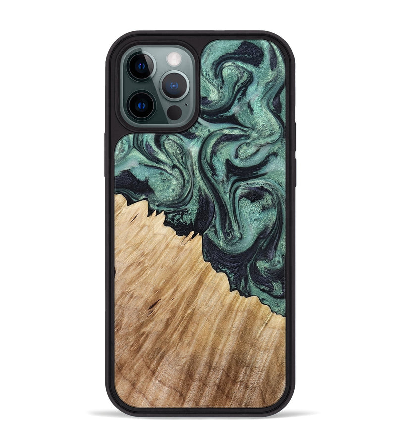 iPhone 12 Pro Max Wood Phone Case - Dee (Green, 799404)