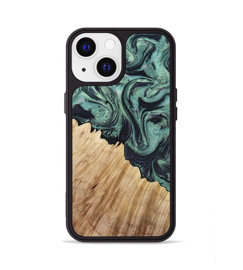 iPhone 13 Wood Phone Case - Dee (Green, 799404)