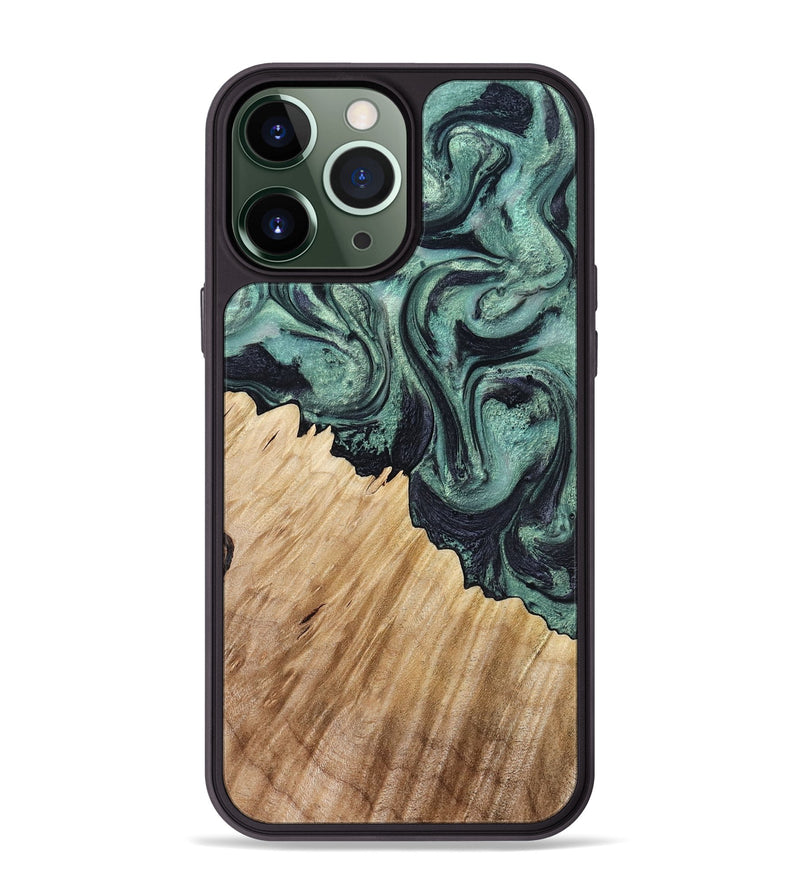 iPhone 13 Pro Max Wood Phone Case - Dee (Green, 799404)