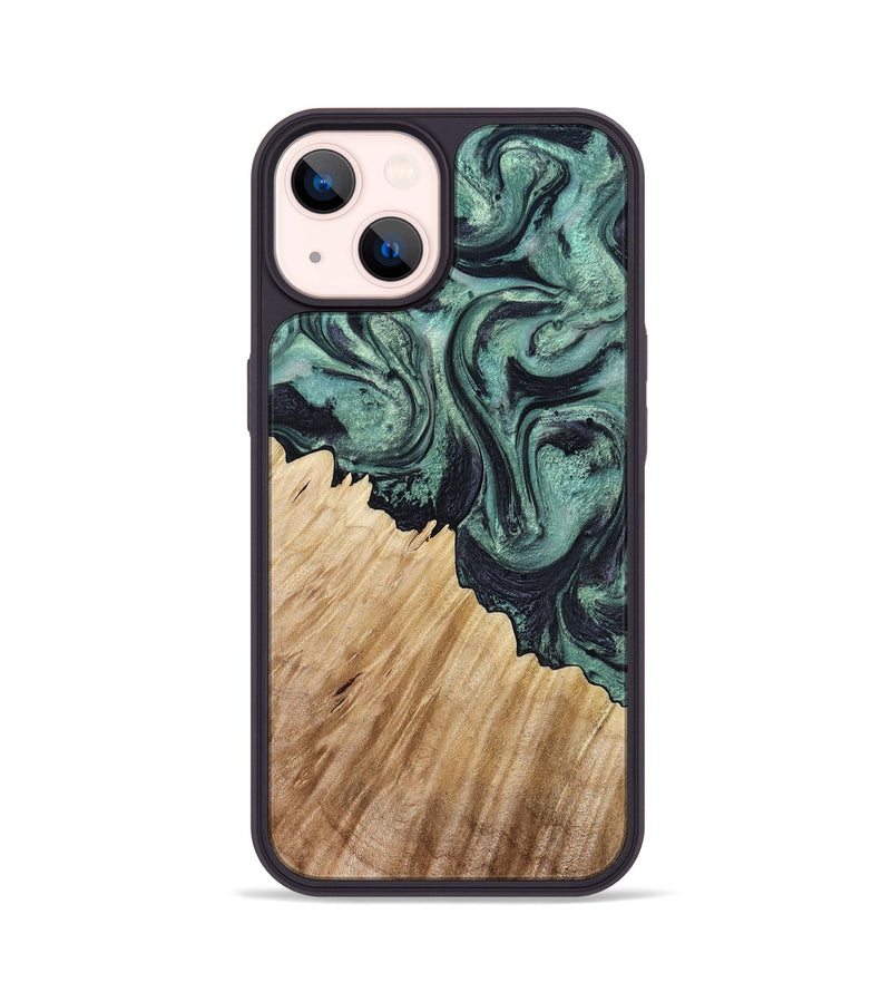iPhone 14 Wood Phone Case - Dee (Green, 799404)