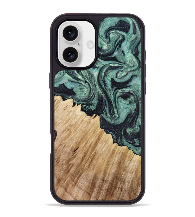 iPhone 16 Plus Wood Phone Case - Dee (Green, 799404)