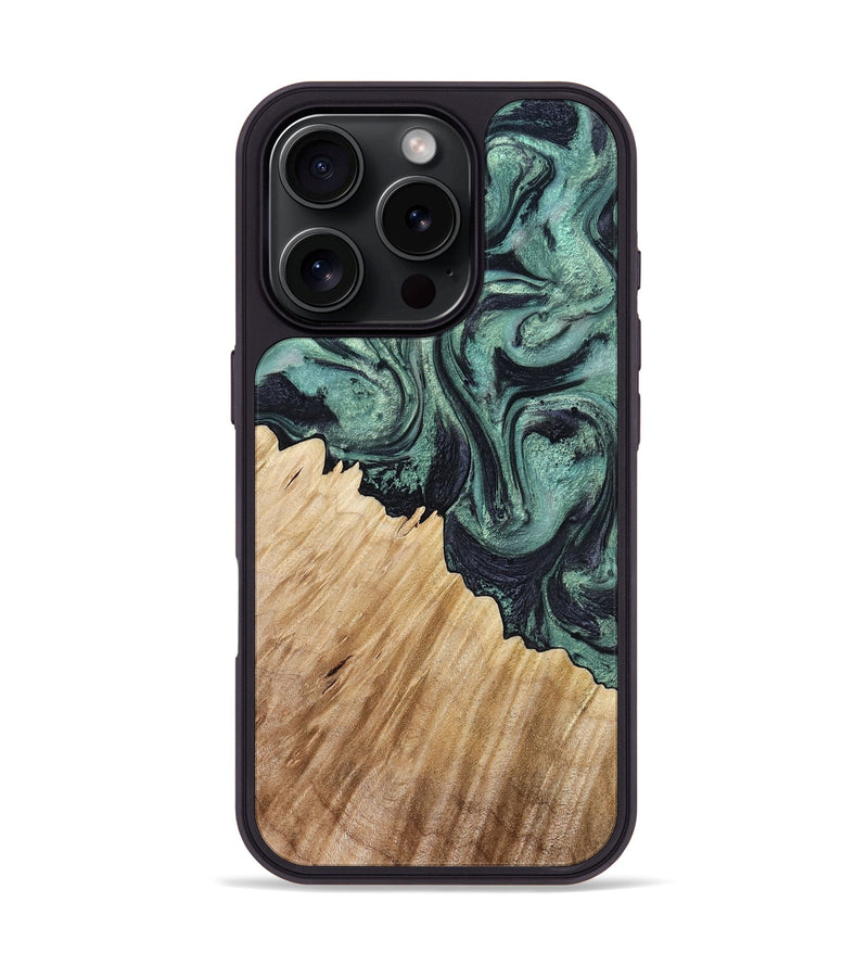iPhone 16 Pro Wood Phone Case - Dee (Green, 799404)