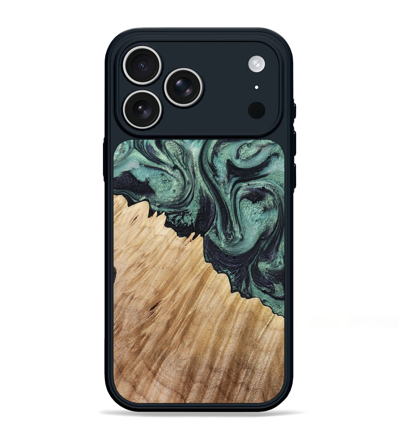 iPhone 17 Pro Max Wood Phone Case - Dee (Green, 799404)
