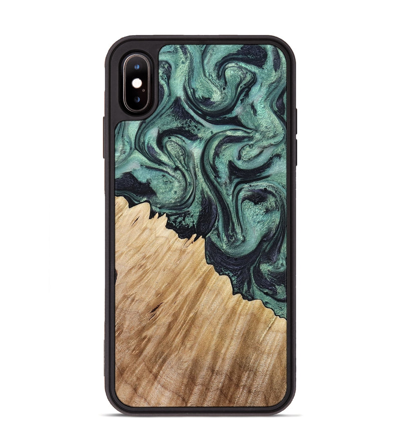 iPhone Xs Max Wood Phone Case - Dee (Green, 799404)