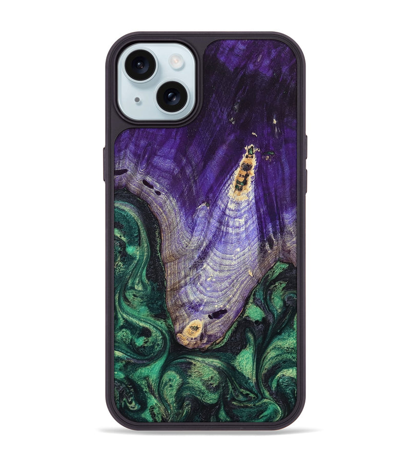iPhone 15 Plus Wood Phone Case - Nala (Green, 799405)