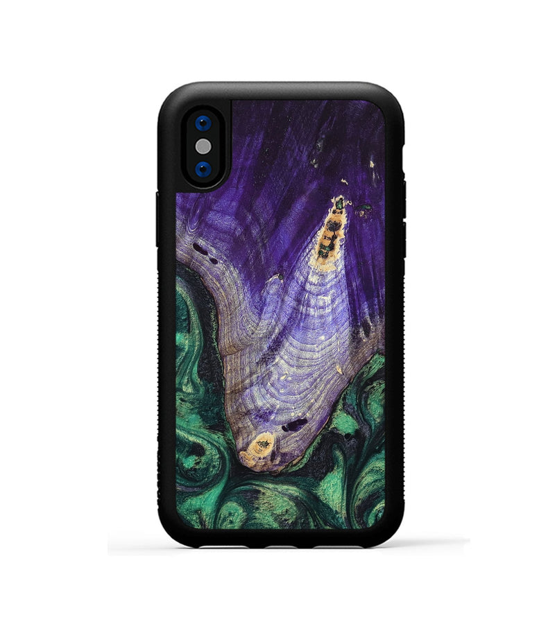 iPhone Xs Wood Phone Case - Nala (Green, 799405)