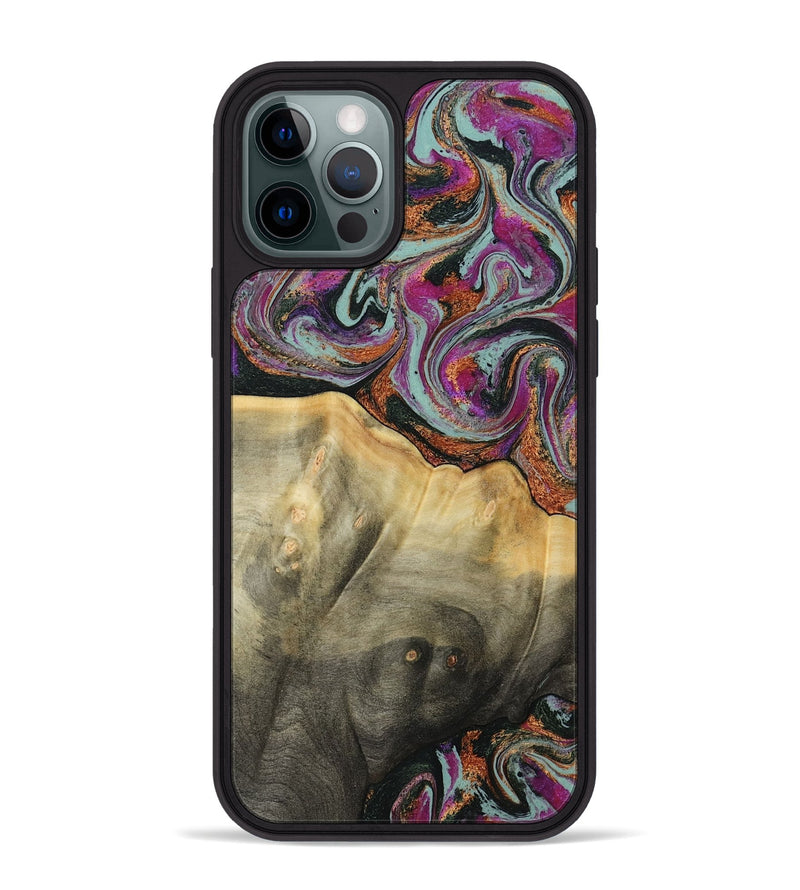 iPhone 12 Pro Max Wood Phone Case - Matheo (Green, 799407)