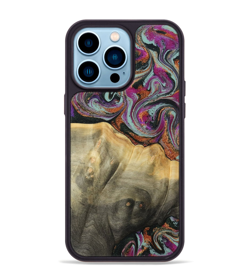 iPhone 14 Pro Max Wood Phone Case - Matheo (Green, 799407)