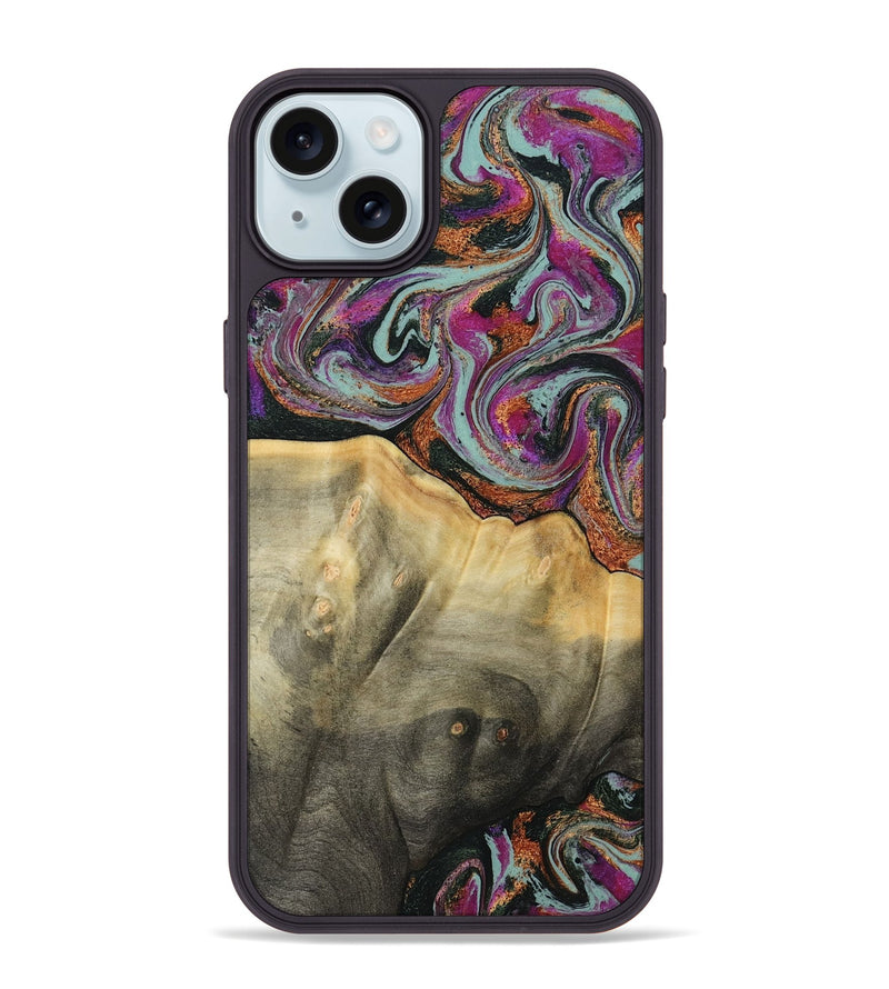 iPhone 15 Plus Wood Phone Case - Matheo (Green, 799407)