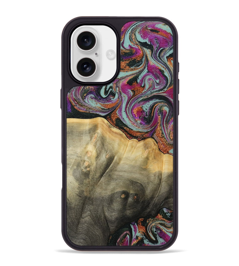 iPhone 16 Plus Wood Phone Case - Matheo (Green, 799407)