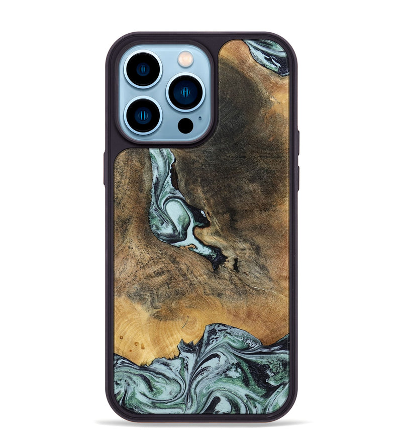 iPhone 14 Pro Max Wood Phone Case - Avi (Green, 799408)