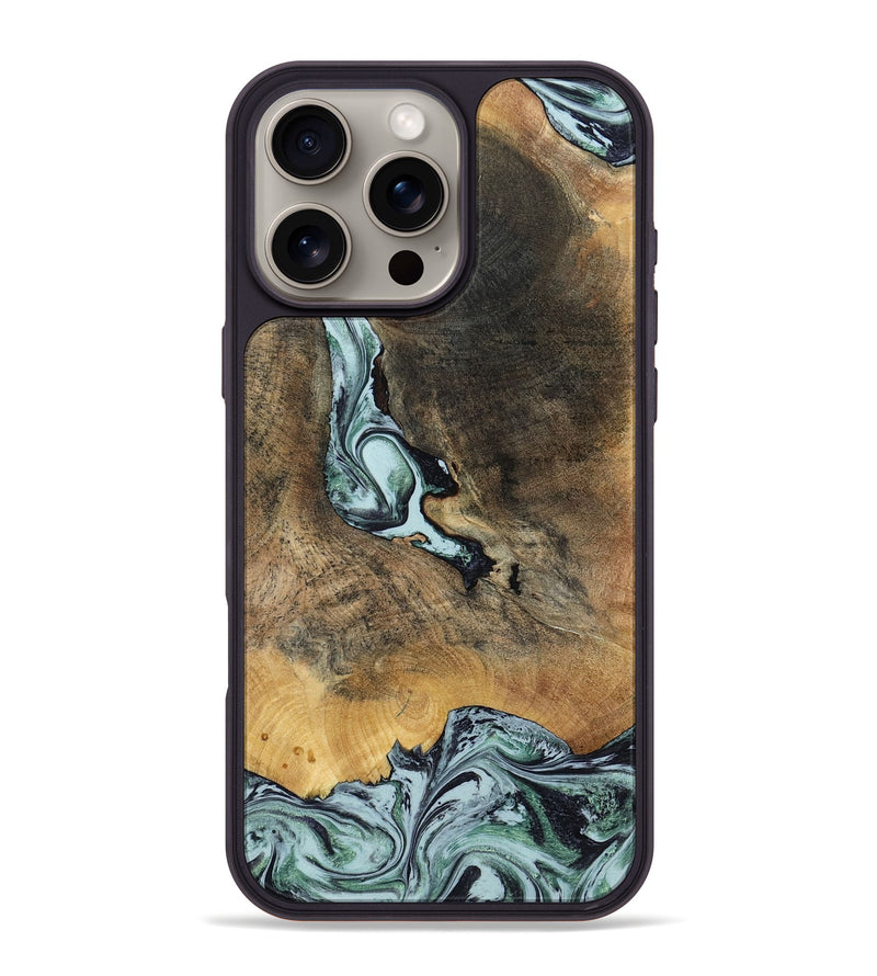 iPhone 16 Pro Max Wood Phone Case - Avi (Green, 799408)