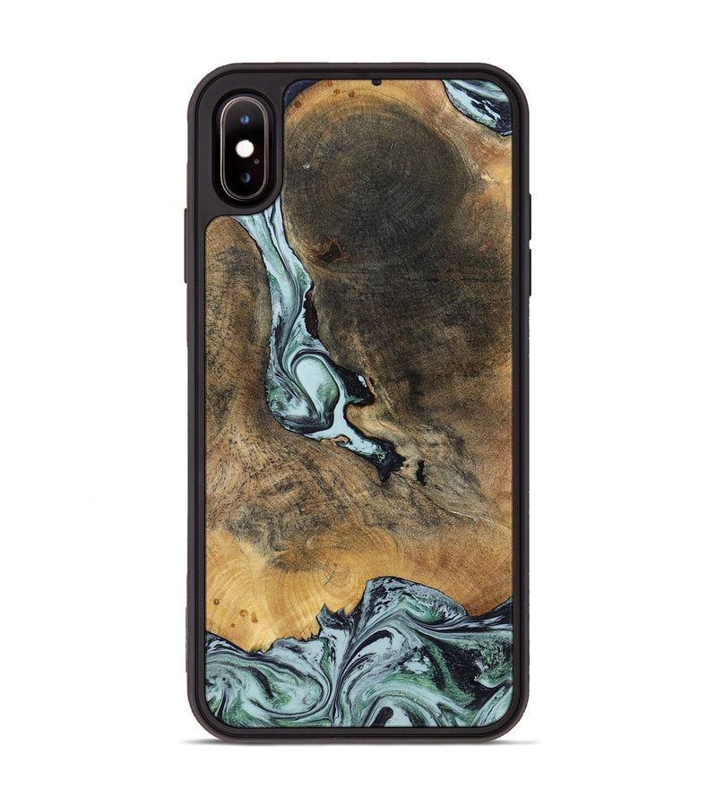 iPhone Xs Max Wood Phone Case - Avi (Green, 799408)