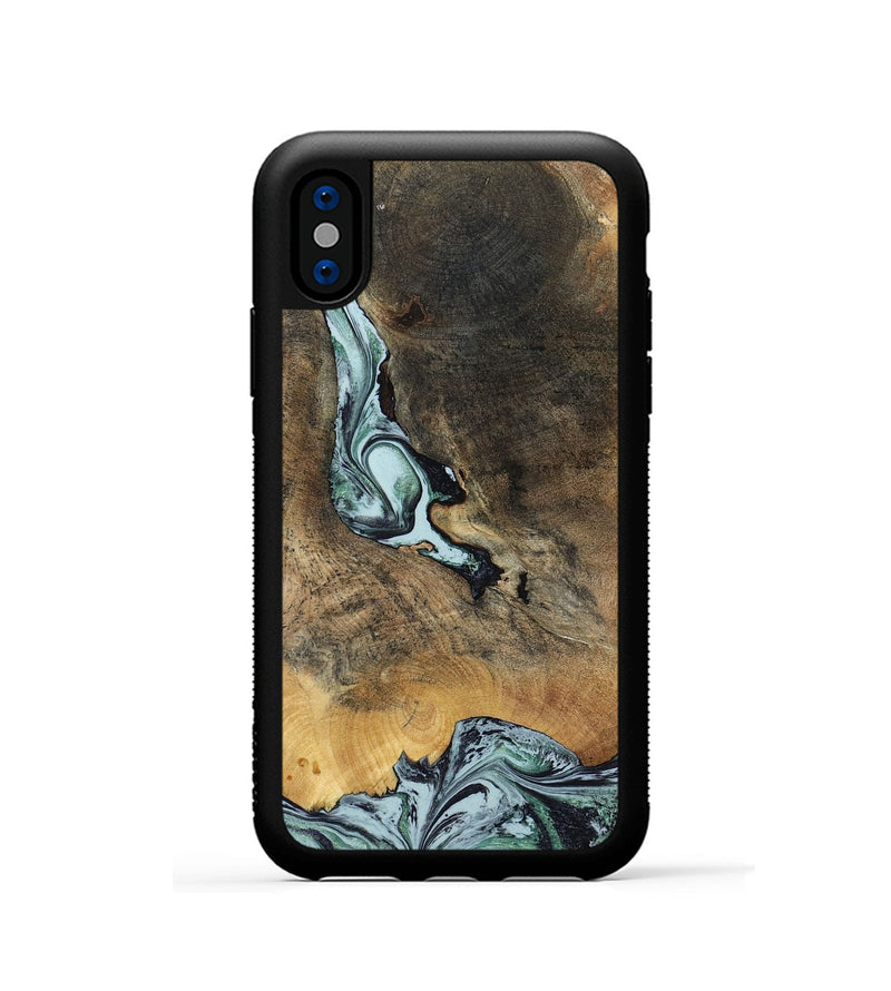 iPhone Xs Wood Phone Case - Avi (Green, 799408)