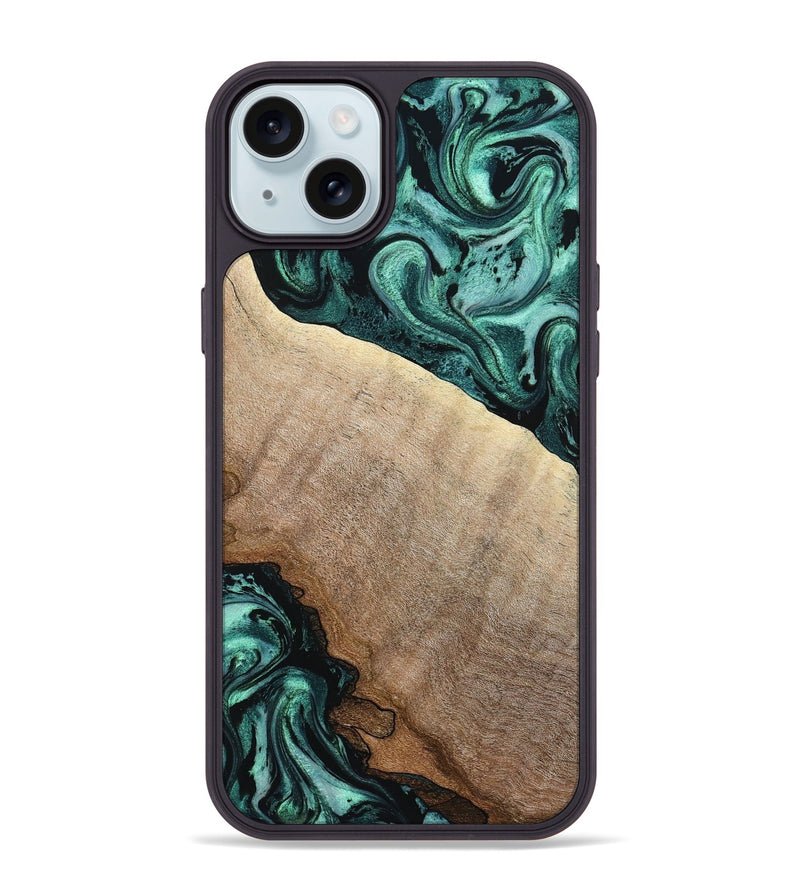 iPhone 15 Plus Wood Phone Case - Scot (Green, 799410)