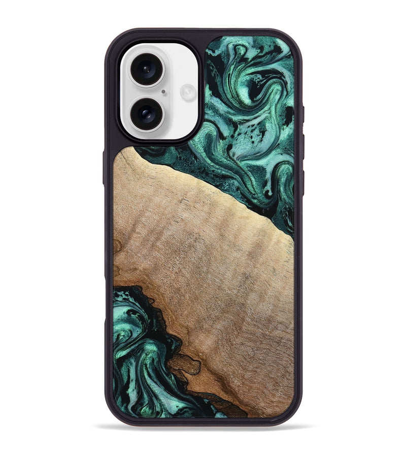 iPhone 16 Plus Wood Phone Case - Scot (Green, 799410)