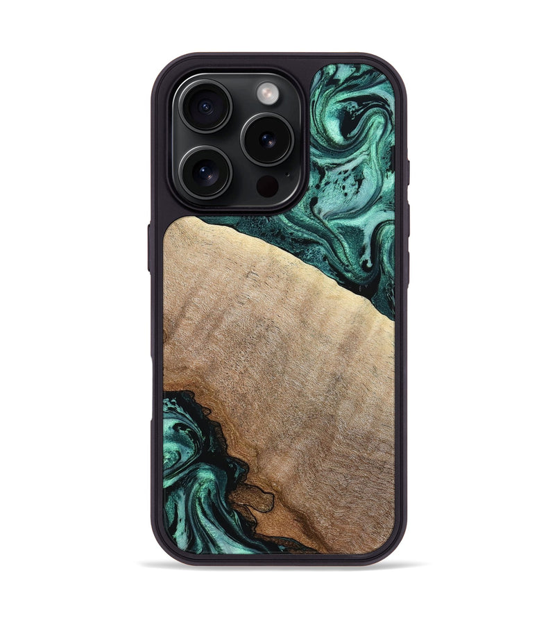 iPhone 16 Pro Wood Phone Case - Scot (Green, 799410)