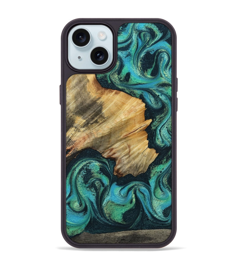 iPhone 15 Plus Wood Phone Case - Dara (Green, 799412)