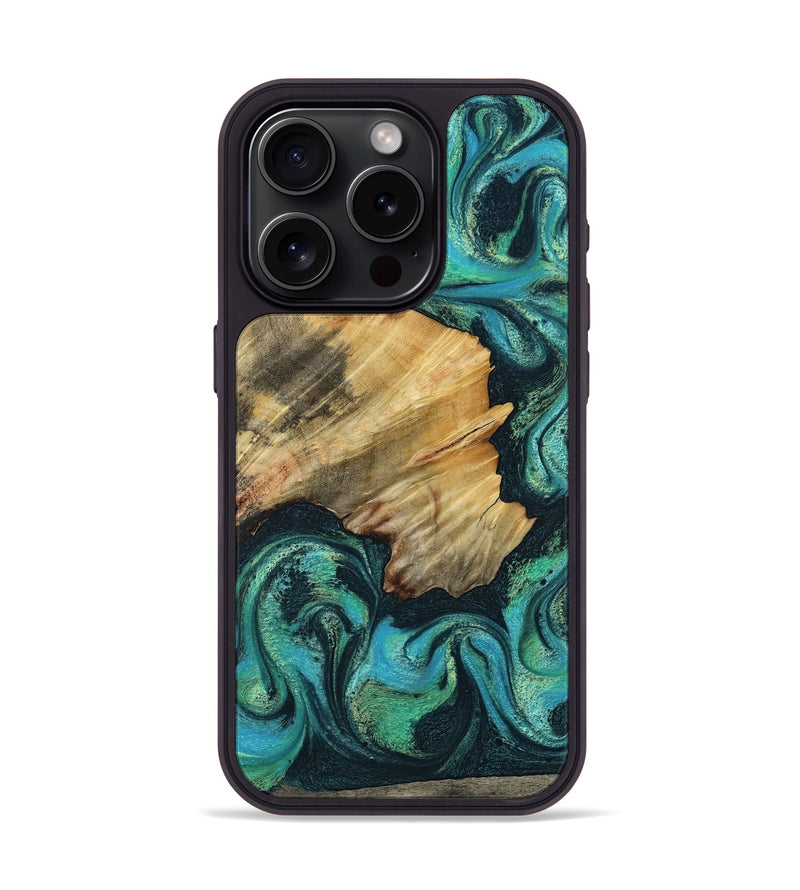 iPhone 15 Pro Wood Phone Case - Dara (Green, 799412)