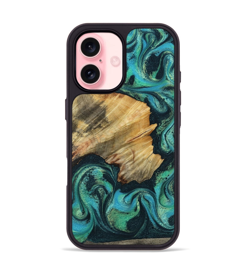 iPhone 16 Wood Phone Case - Dara (Green, 799412)