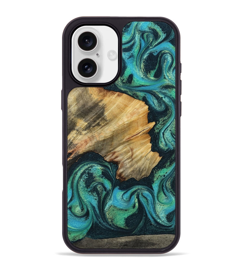 iPhone 16 Plus Wood Phone Case - Dara (Green, 799412)