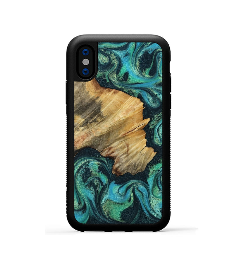 iPhone Xs Wood Phone Case - Dara (Green, 799412)