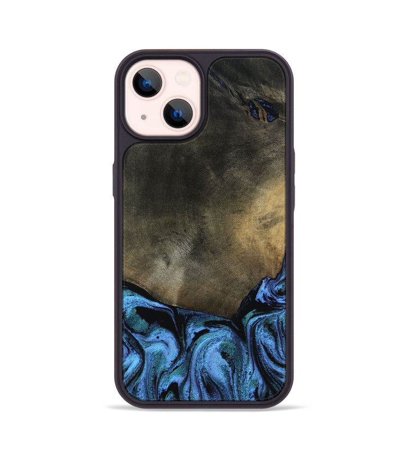 iPhone 14 Wood Phone Case - Gunner (Blue, 799427)