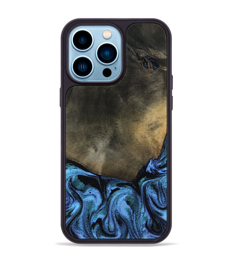 iPhone 14 Pro Max Wood Phone Case - Gunner (Blue, 799427)