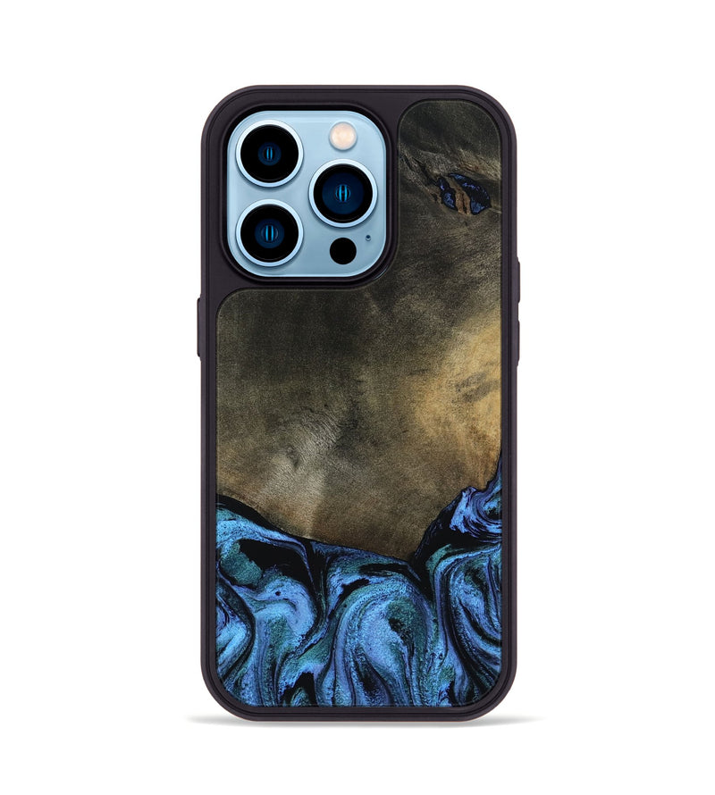 iPhone 14 Pro Wood Phone Case - Gunner (Blue, 799427)