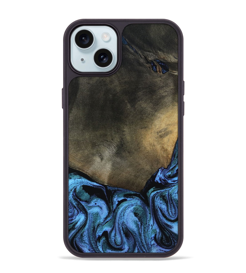 iPhone 15 Plus Wood Phone Case - Gunner (Blue, 799427)