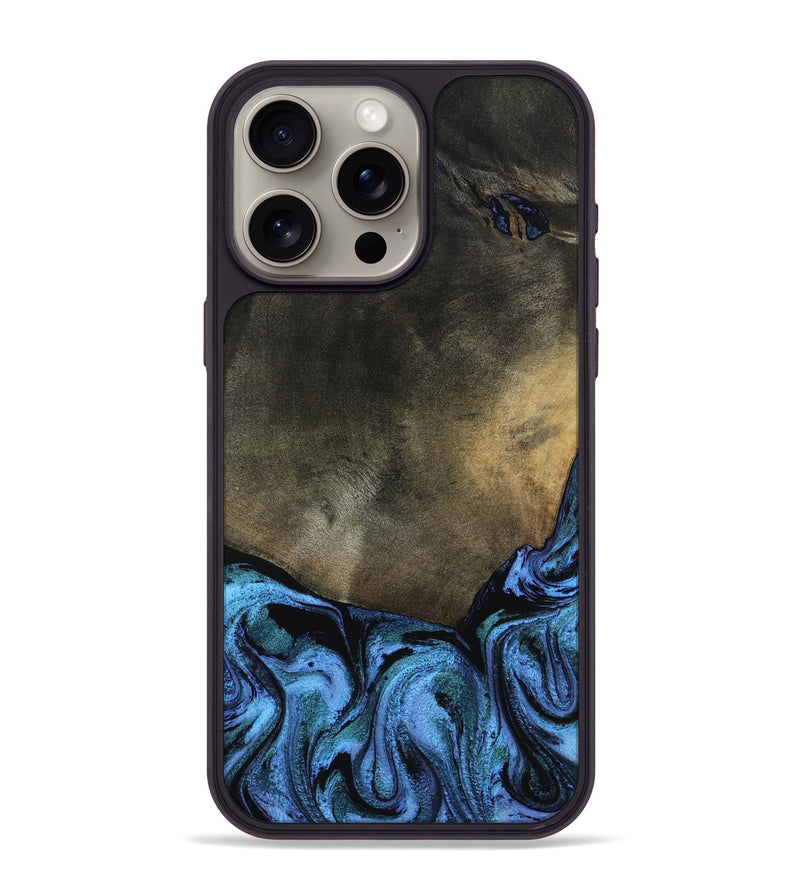 iPhone 15 Pro Max Wood Phone Case - Gunner (Blue, 799427)