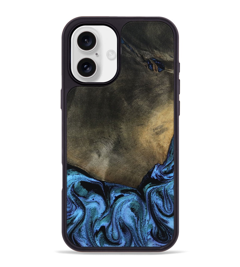 iPhone 16 Plus Wood Phone Case - Gunner (Blue, 799427)