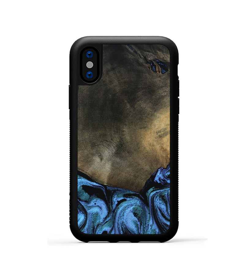iPhone Xs Wood Phone Case - Gunner (Blue, 799427)