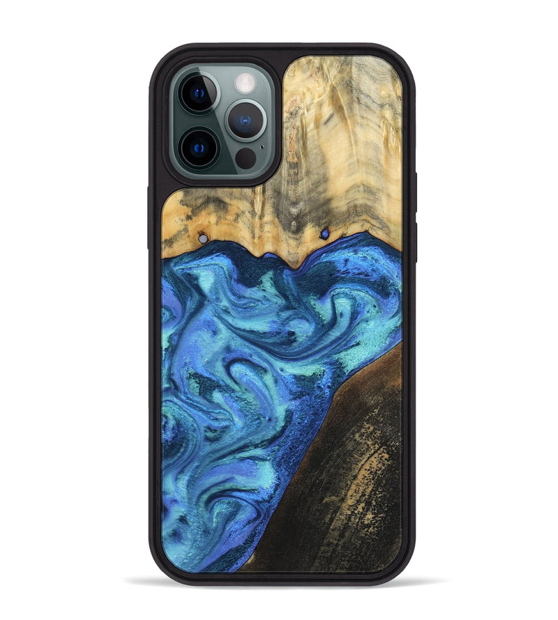 iPhone 12 Pro Max Wood Phone Case - Brenton (Blue, 799428)