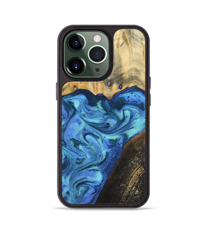 iPhone 13 Pro Wood Phone Case - Brenton (Blue, 799428)
