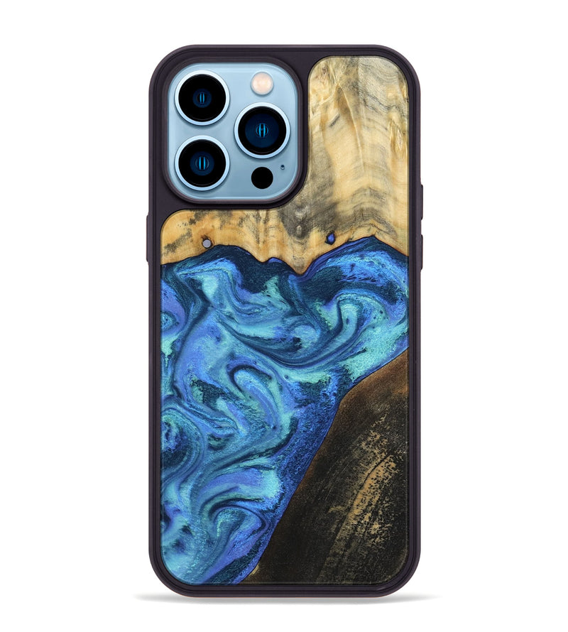 iPhone 14 Pro Max Wood Phone Case - Brenton (Blue, 799428)
