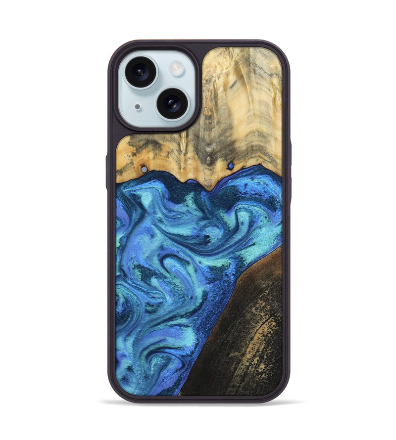 iPhone 15 Wood Phone Case - Brenton (Blue, 799428)