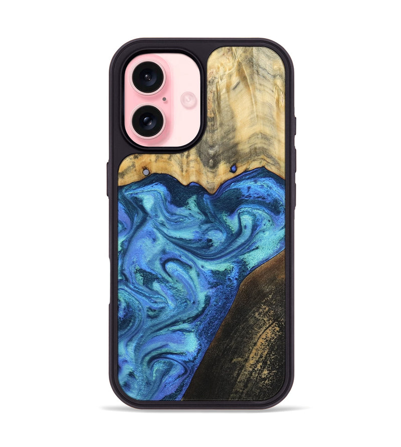 iPhone 16 Wood Phone Case - Brenton (Blue, 799428)