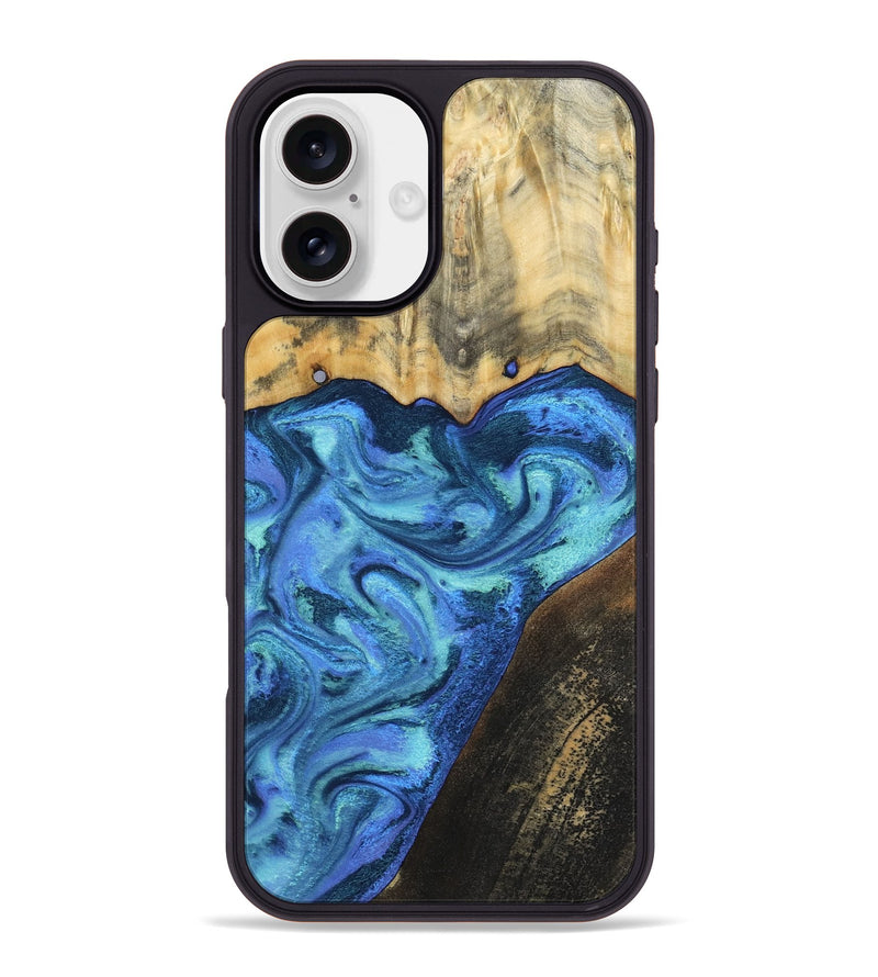 iPhone 16 Plus Wood Phone Case - Brenton (Blue, 799428)
