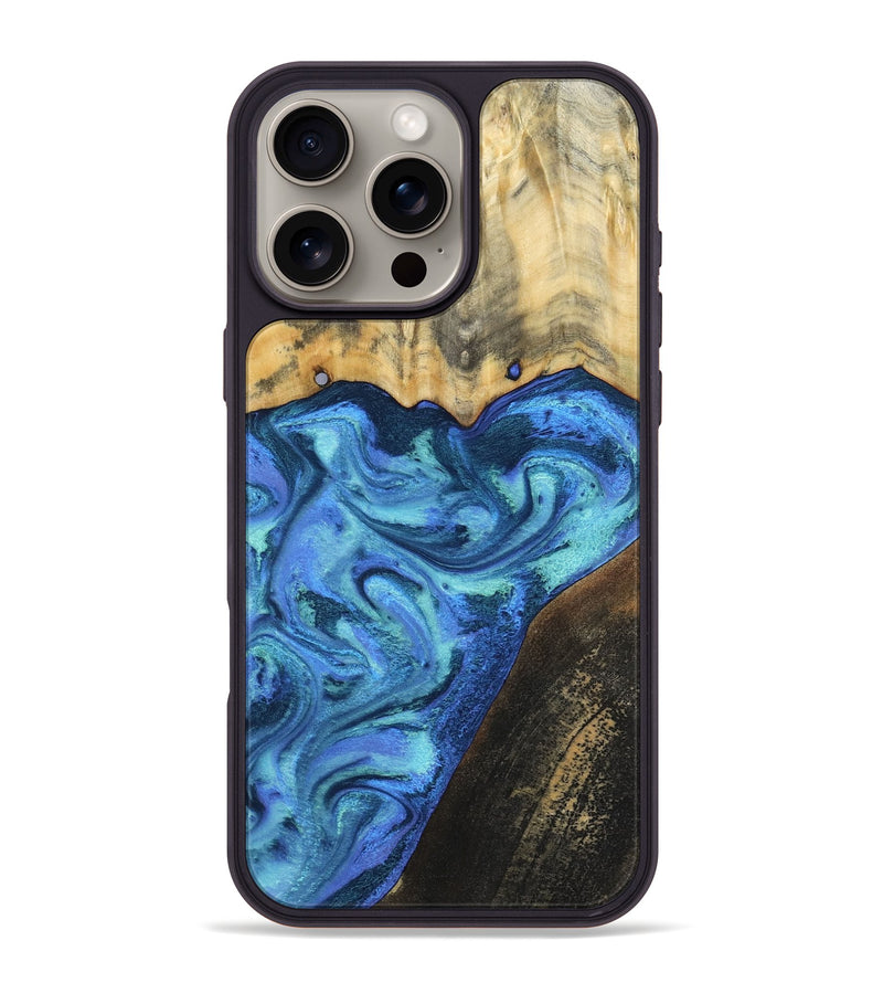 iPhone 16 Pro Max Wood Phone Case - Brenton (Blue, 799428)