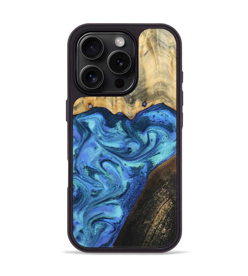 iPhone 16 Pro Wood Phone Case - Brenton (Blue, 799428)