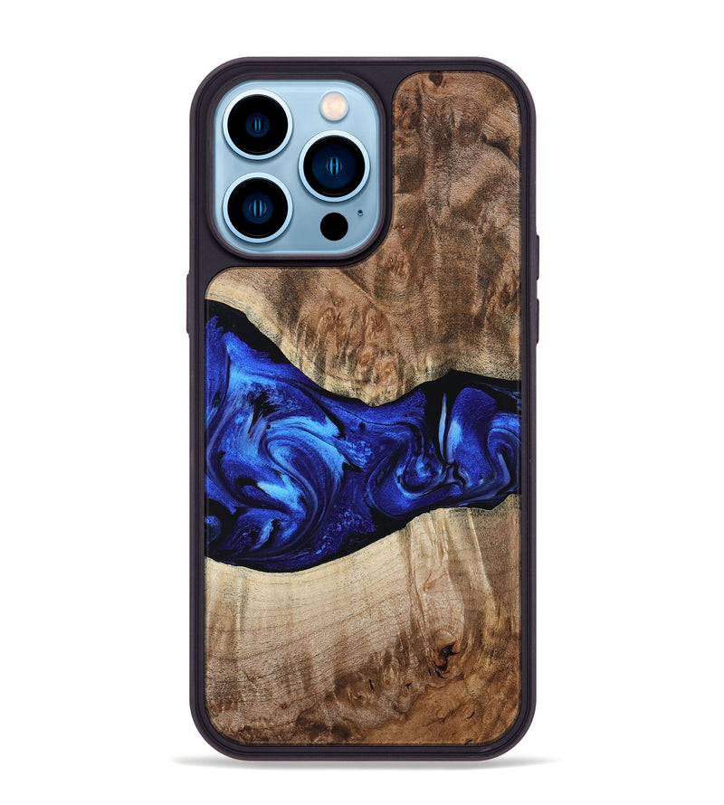 iPhone 14 Pro Max Wood Phone Case - Ada (Blue, 799429)