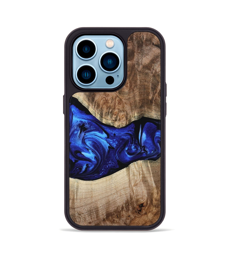 iPhone 14 Pro Wood Phone Case - Ada (Blue, 799429)
