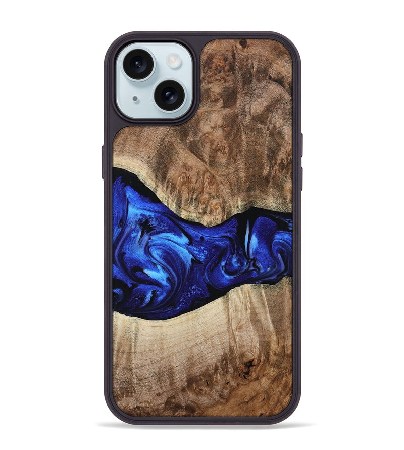 iPhone 15 Plus Wood Phone Case - Ada (Blue, 799429)