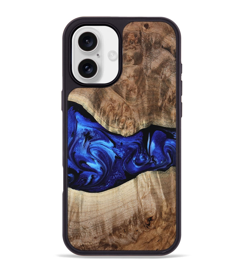 iPhone 16 Plus Wood Phone Case - Ada (Blue, 799429)