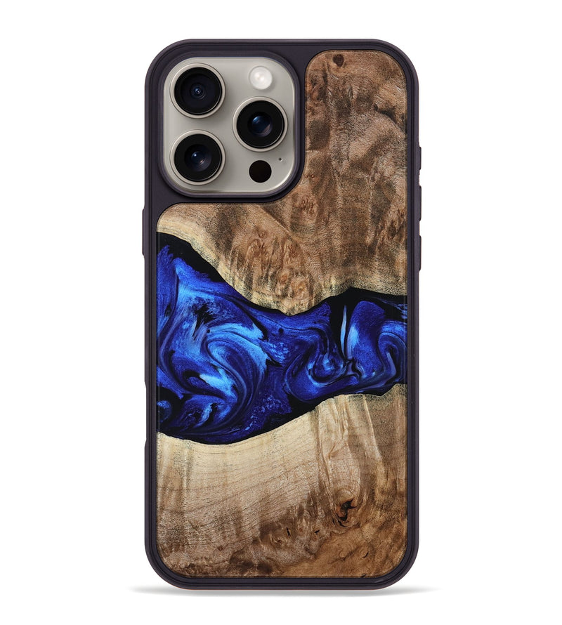 iPhone 16 Pro Max Wood Phone Case - Ada (Blue, 799429)