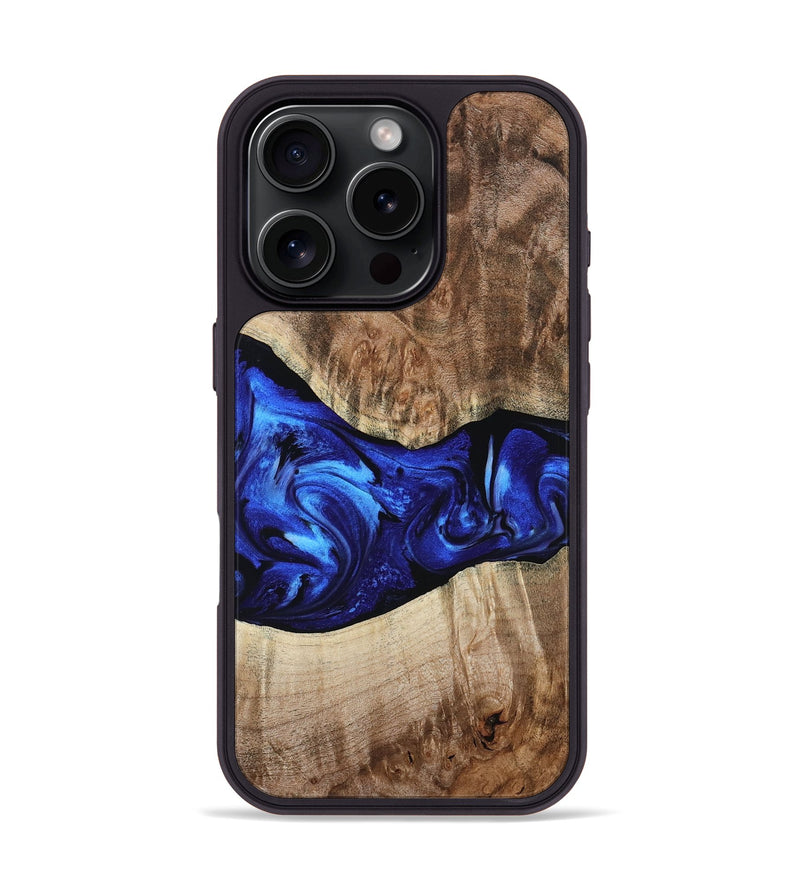iPhone 16 Pro Wood Phone Case - Ada (Blue, 799429)